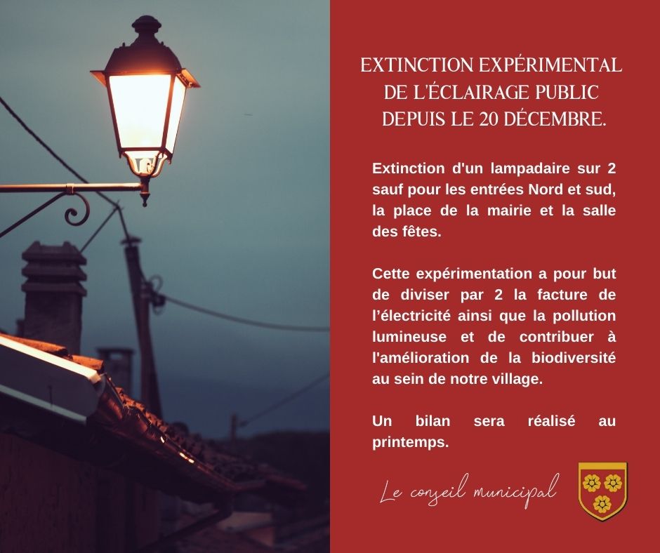 EXTINCTION EXPÉRIMENTAL DES LAMPADAIRES