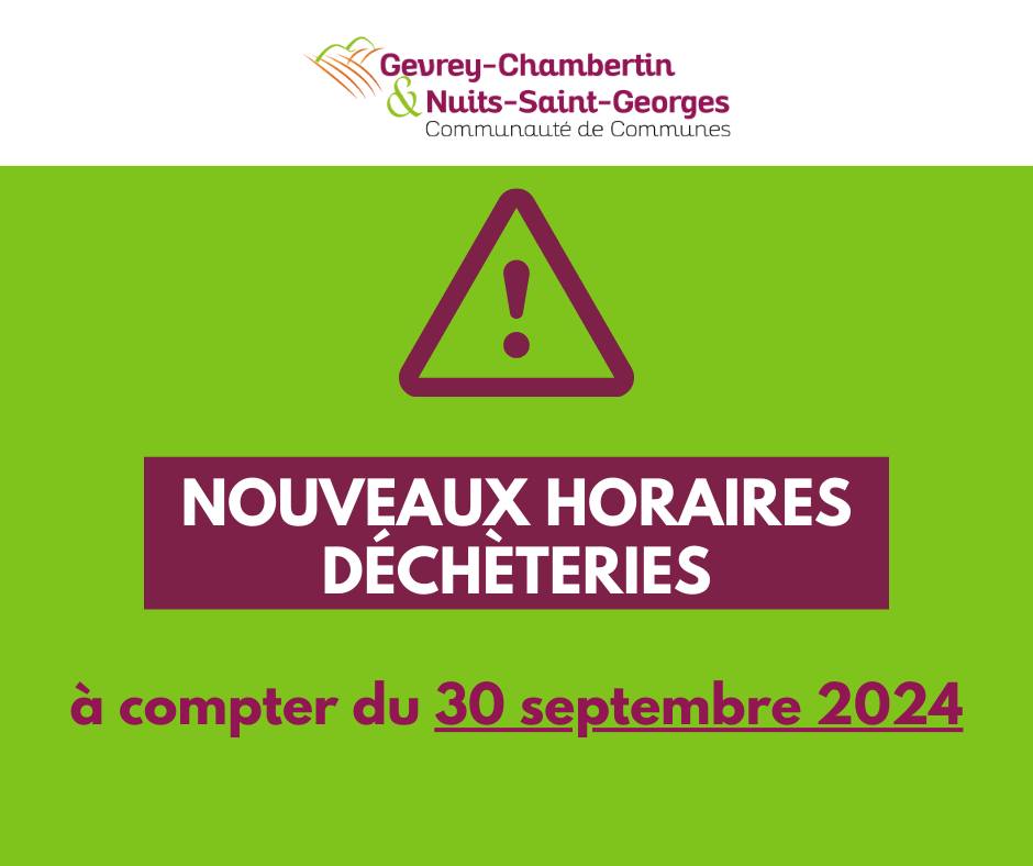 [NOUVEAUX HORAIRES DECHETERIES]